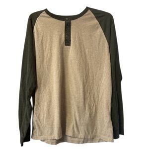 G.H. Bass & Co. Beige and Dark Green Long Sleeve Shirt